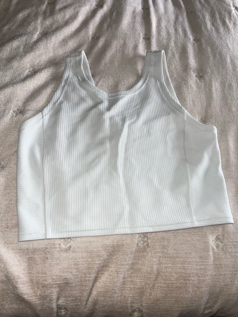 Women’s White Ribbed Tank Crop Top